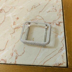 Apple Watch Series 2 42MM Sterling Silver Case Bezel W/ CZ Simulated Stones